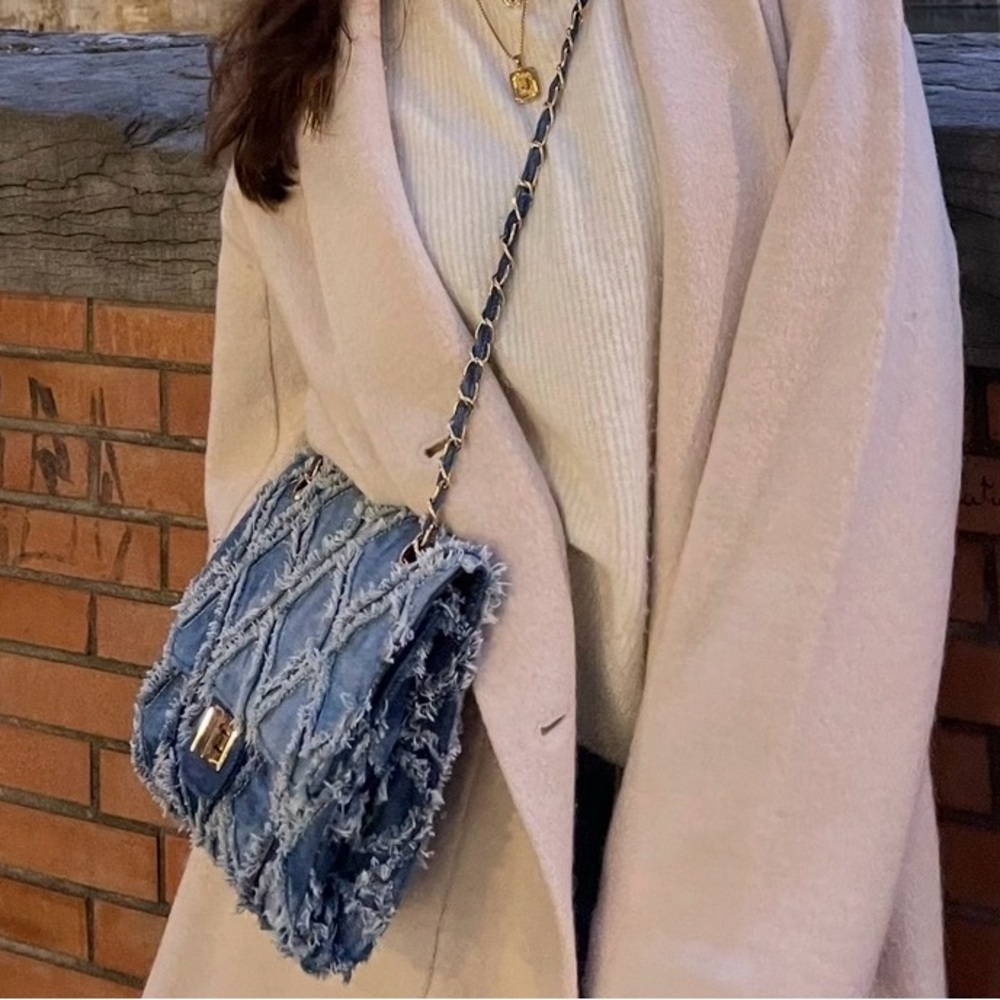 Denim multi function handbag